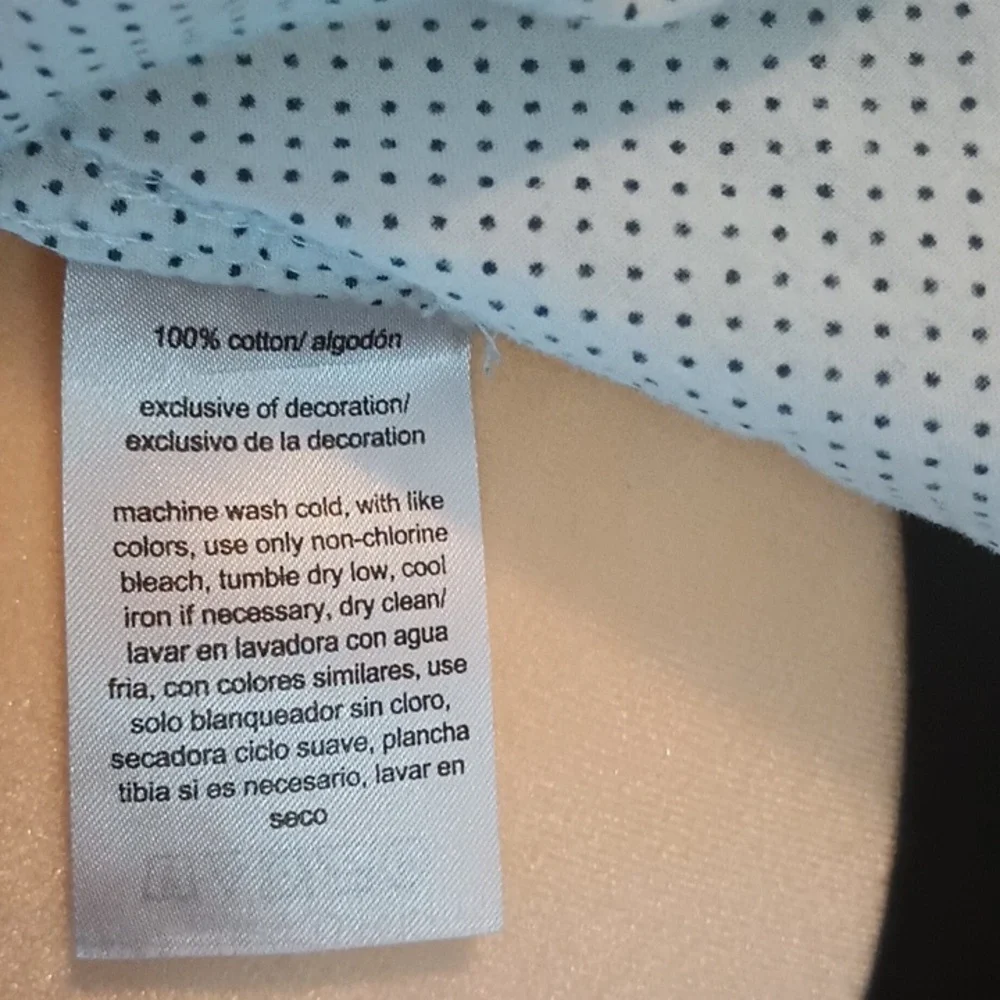 5/$20 Tommy Hilfiger XL white button down collared shirt with black polka dots. - Picture 6 of 6